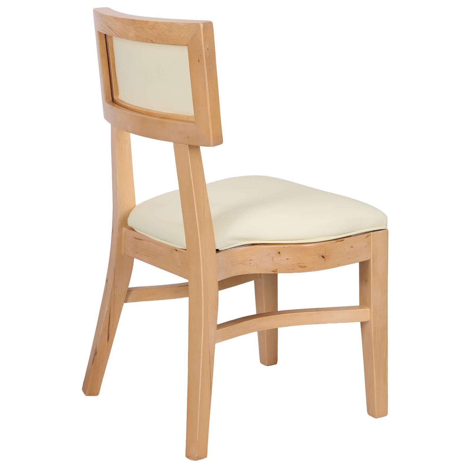 Chivari Natural ToughWood™ Tessera Dining Chair with Ivory Vinyl Seat and Vinyl Back CTWNIV-ZG-SO