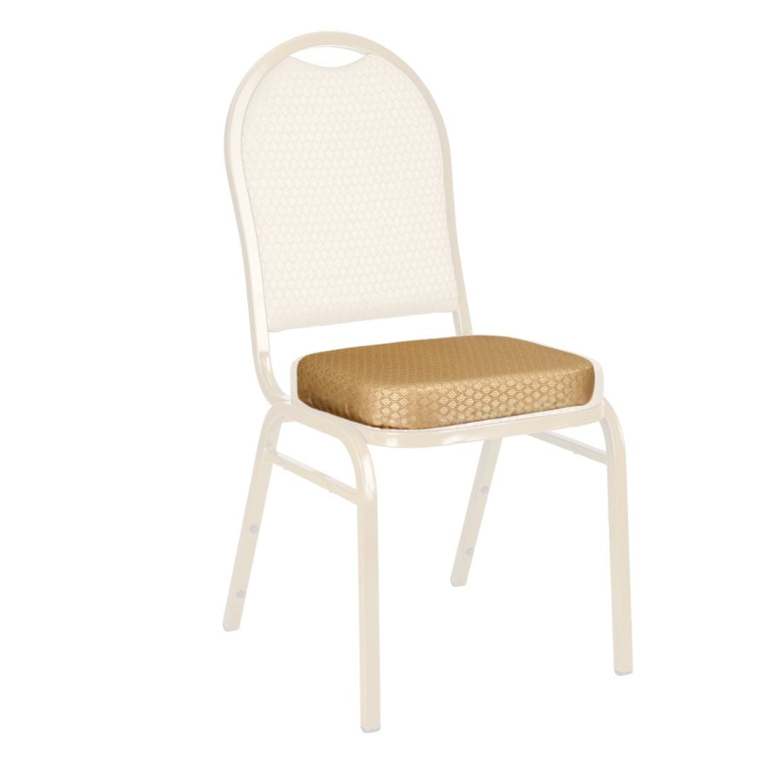 Chivari Beige Fabric Pattern 2.5" Cushion for Crown, Dome and Square Banquet Chairs CUSH-BNQ-BEFP-ZF