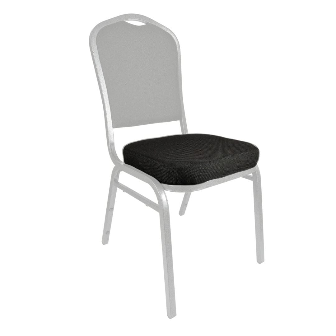 Chivari Black Fabric 2.5" Cushion for Crown, Dome and Square Banquet Chairs CUSH-BNQ-BF-ZF
