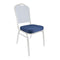 Chivari Navy Blue Fabric with Gold Dots 2.5" Cushion for Crown, Dome and Square Banquet Chairs CUSH-BNQ-BLUFGD-ZF