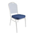 Chivari Navy Blue Fabric with Gold Dots 2.5" Cushion for Crown, Dome and Square Banquet Chairs CUSH-BNQ-BLUFGD-ZF