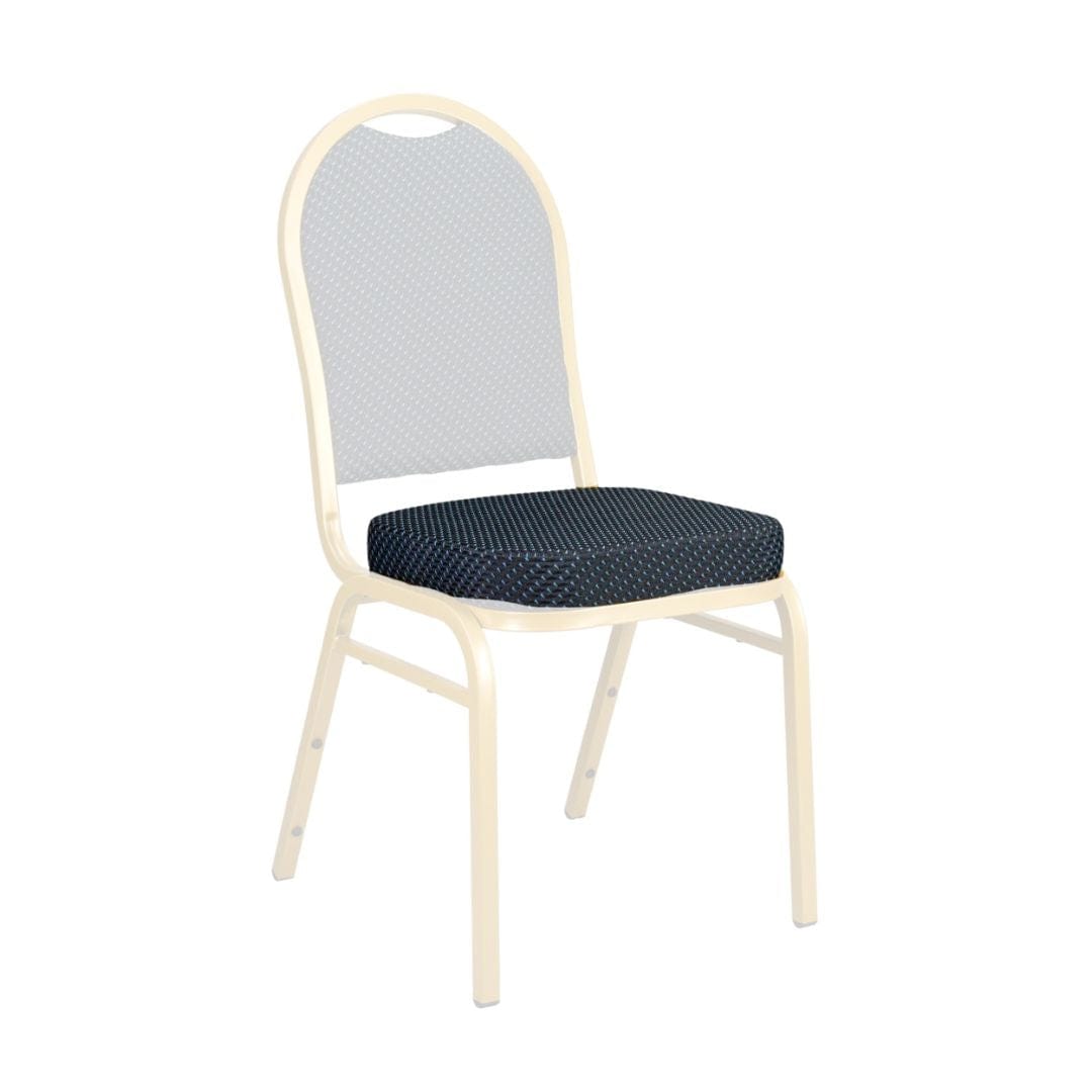 Chivari Navy Blue Fabric Pattern 2.5" Cushion for Crown, Dome and Square Banquet Chairs CUSH-BNQ-BLUFP-ZF