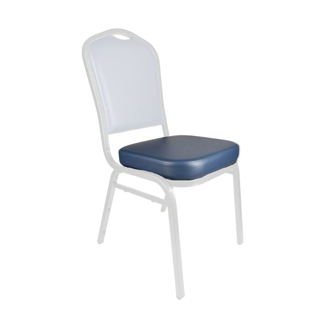 Chivari Navy Blue Vinyl 2.5" Cushion for Crown, Dome and Square Banquet Chairs CUSH-BNQ-BLUV-ZF