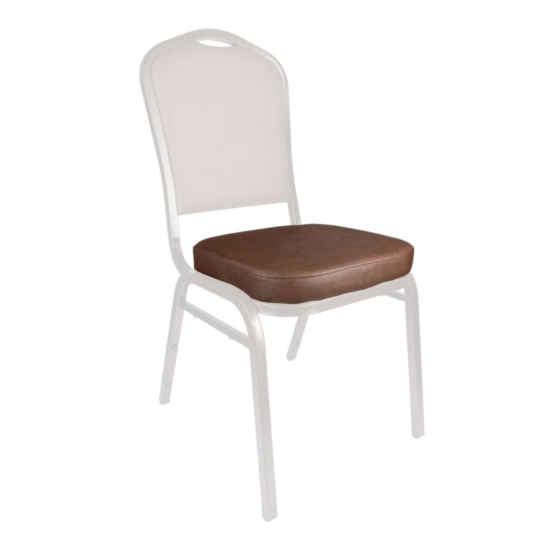 Chivari Brown Vinyl 2.5" Cushion for Crown, Dome and Square Banquet Chairs CUSH-BNQ-BRV-ZF