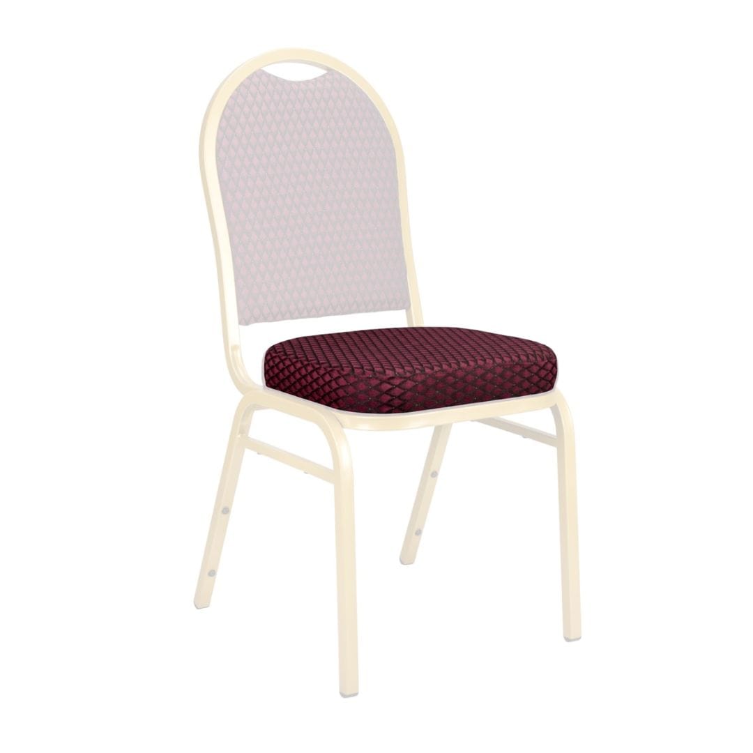 Chivari Burgundy Fabric Pattern 2.5" Cushion for Crown, Dome and Square Banquet Chairs CUSH-BNQ-BUFP-ZF