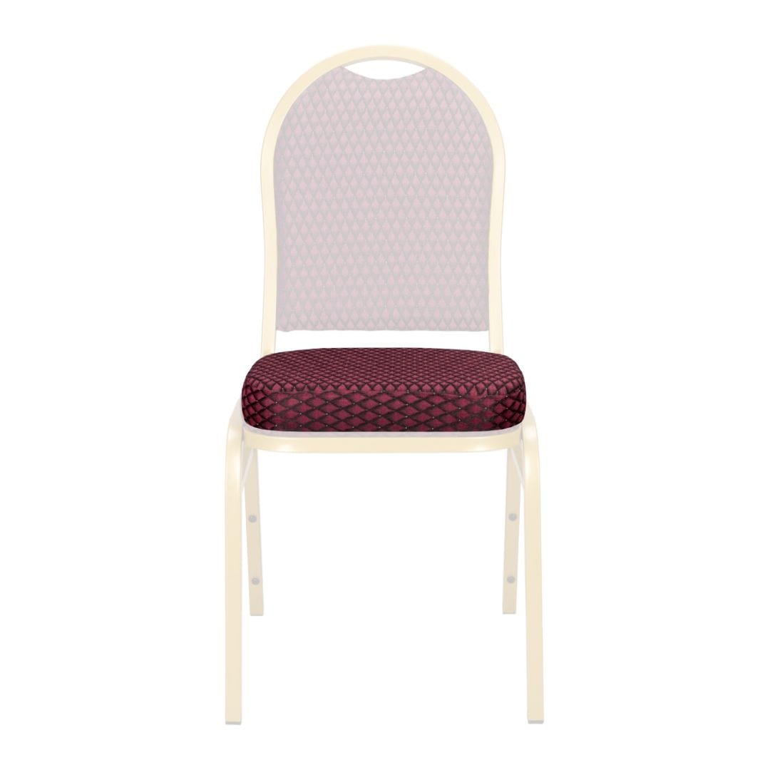 Chivari Burgundy Fabric Pattern 2.5" Cushion for Crown, Dome and Square Banquet Chairs CUSH-BNQ-BUFP-ZF