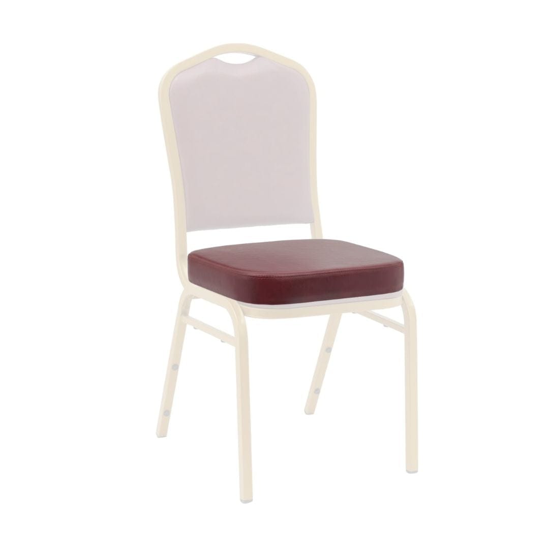 Chivari Burgundy Vinyl 2.5" Cushion for Crown, Dome and Square Banquet Chairs CUSH-BNQ-BUV-ZF