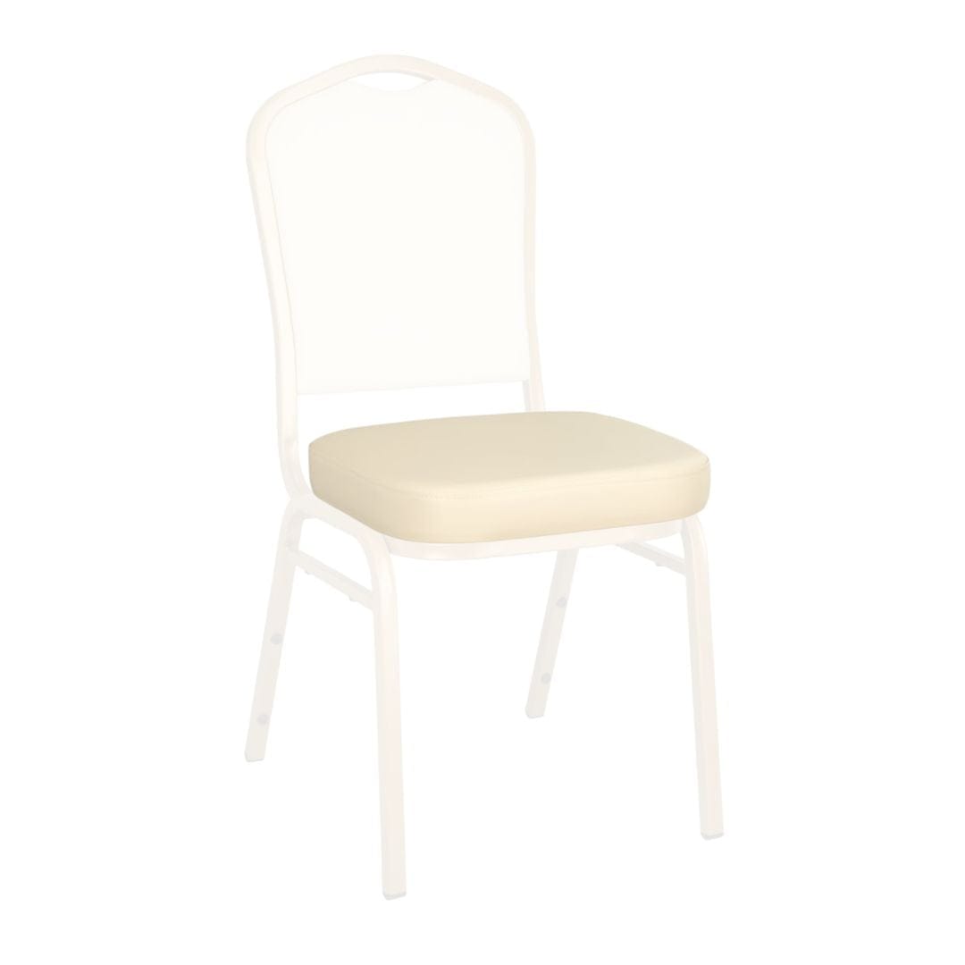 Chivari Ivory Vinyl Replacement 2.5" Cushion for Crown, Dome and Square Banquet Chairs CUSH-BNQ-IV-ZF