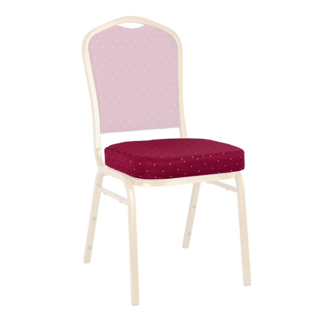 Chivari Red Fabric with Gold Dots 2.5" Cushion for Crown, Dome and Square Banquet Chairs CUSH-BNQ-RFGD-ZF