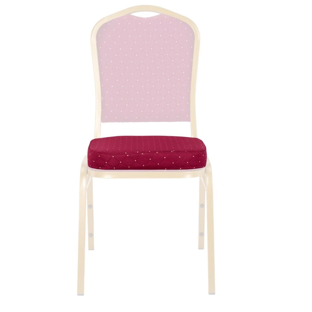 Chivari Red Fabric with Gold Dots 2.5" Cushion for Crown, Dome and Square Banquet Chairs CUSH-BNQ-RFGD-ZF