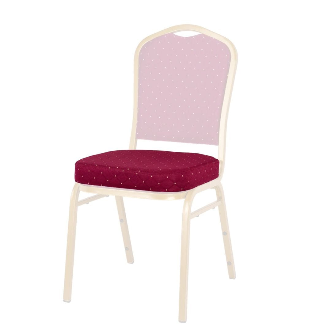 Chivari Red Fabric with Gold Dots 2.5" Cushion for Crown, Dome and Square Banquet Chairs CUSH-BNQ-RFGD-ZF