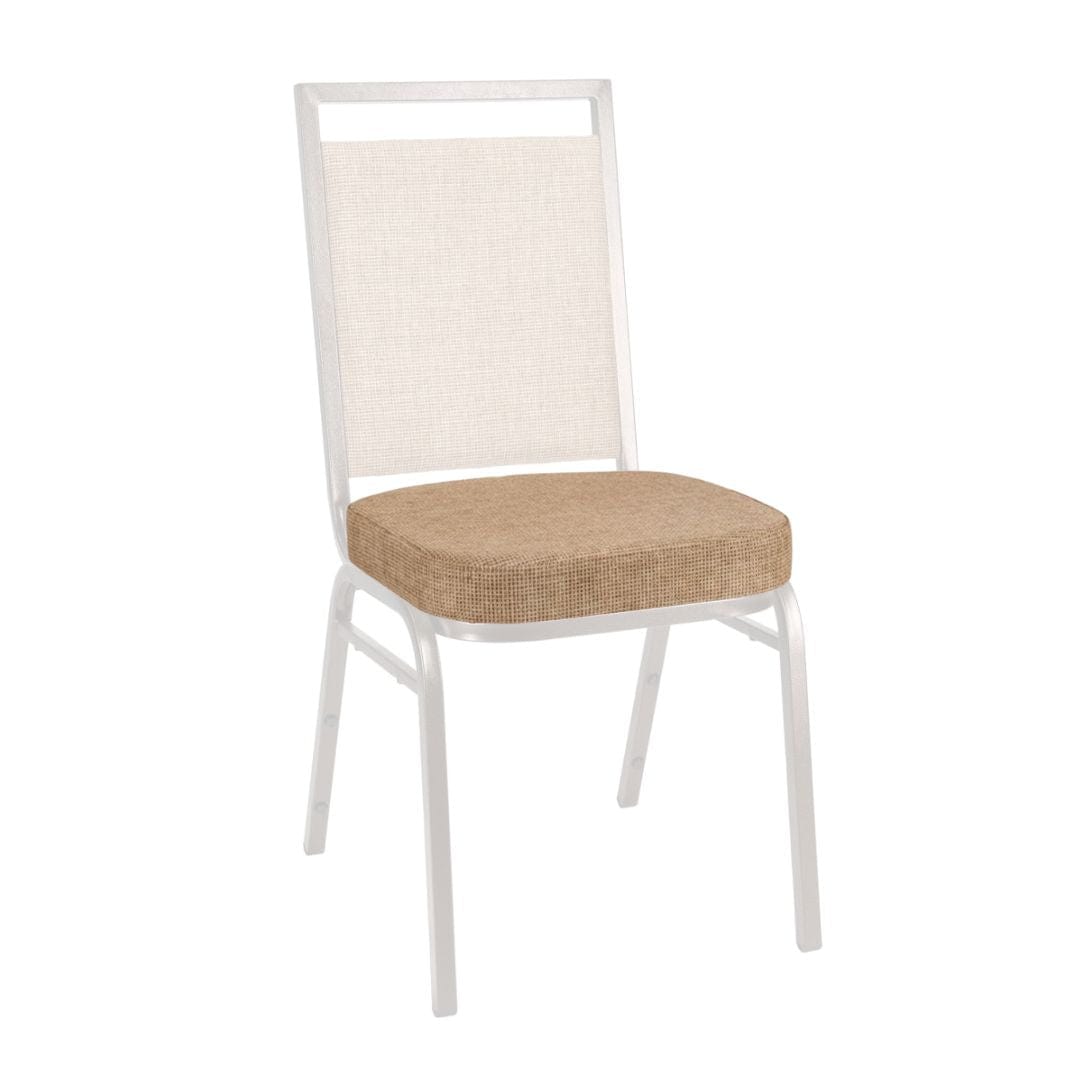 Chivari Tan Fabric 2.5" Cushion for Crown, Dome and Square Banquet Chairs CUSH-BNQ-TF-ZF