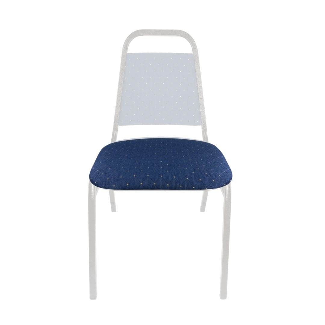 Chivari Navy Blue with Gold Dot fabric Replacement 1.5" Cushion for Trapezoid Banquet Chair CUSH-BNQ-TRP-BLUFGD-ZF