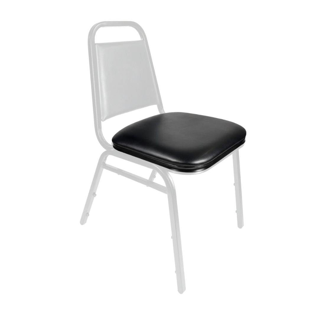 Chivari Black Vinyl Replacement 1.5" Cushion for Trapezoid Banquet Chair CUSH-BNQ-TRP-BV