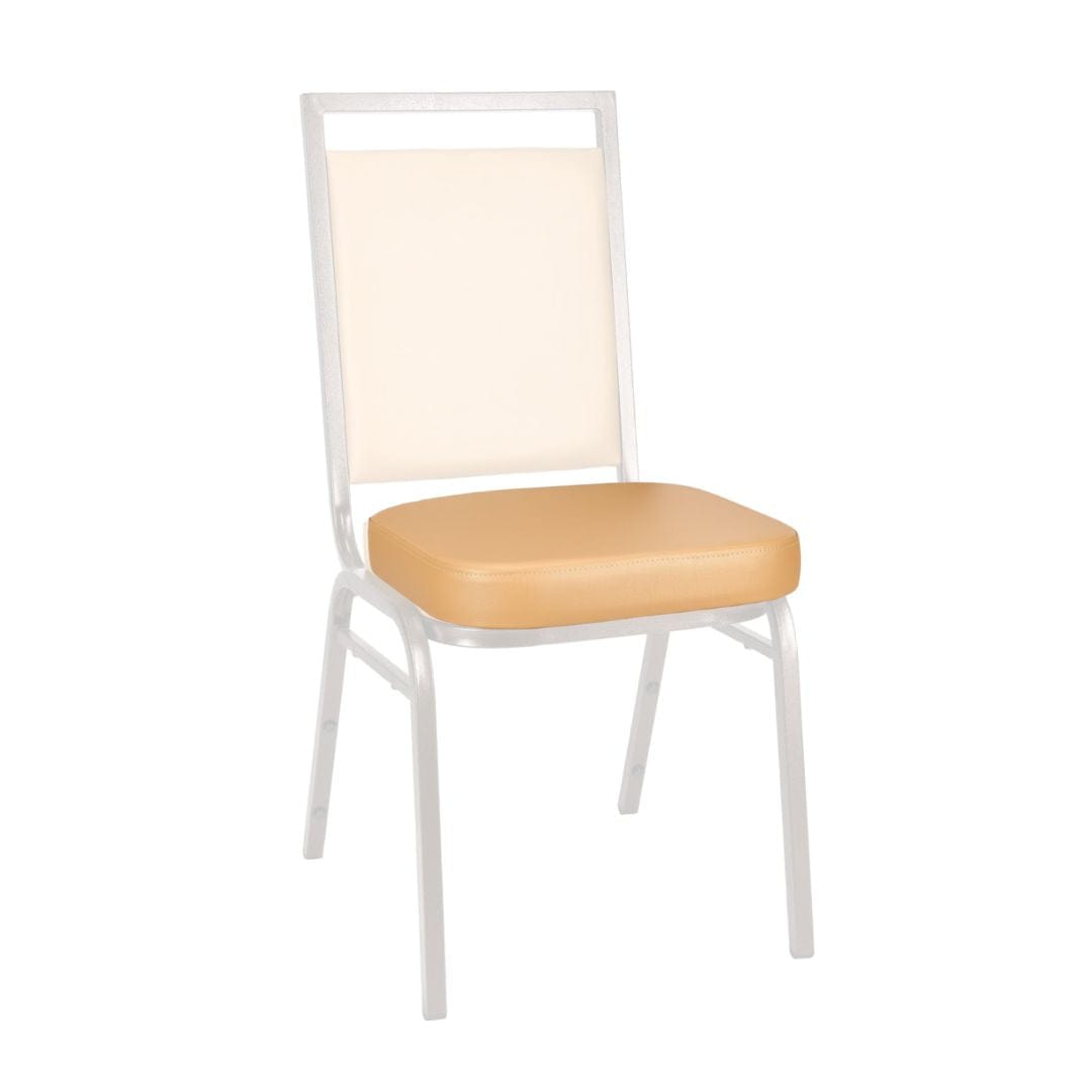 Chivari Tan Vinyl 2.5" Cushion for Crown, Dome and Square Banquet Chairs CUSH-BNQ-TV-ZF