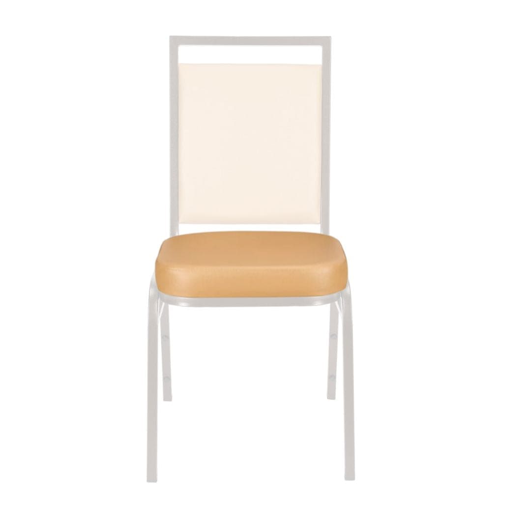 Chivari Tan Vinyl 2.5" Cushion for Crown, Dome and Square Banquet Chairs CUSH-BNQ-TV-ZF