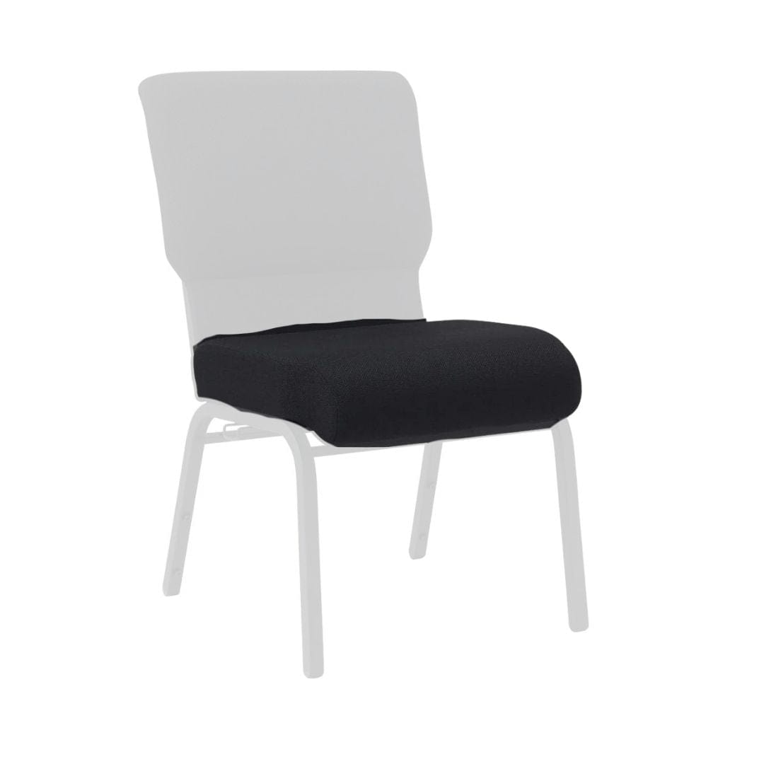 Chivari Black Fabric 20.5" Church Chair Replacement Seat Cushion CUSH-CH20STB-ZF