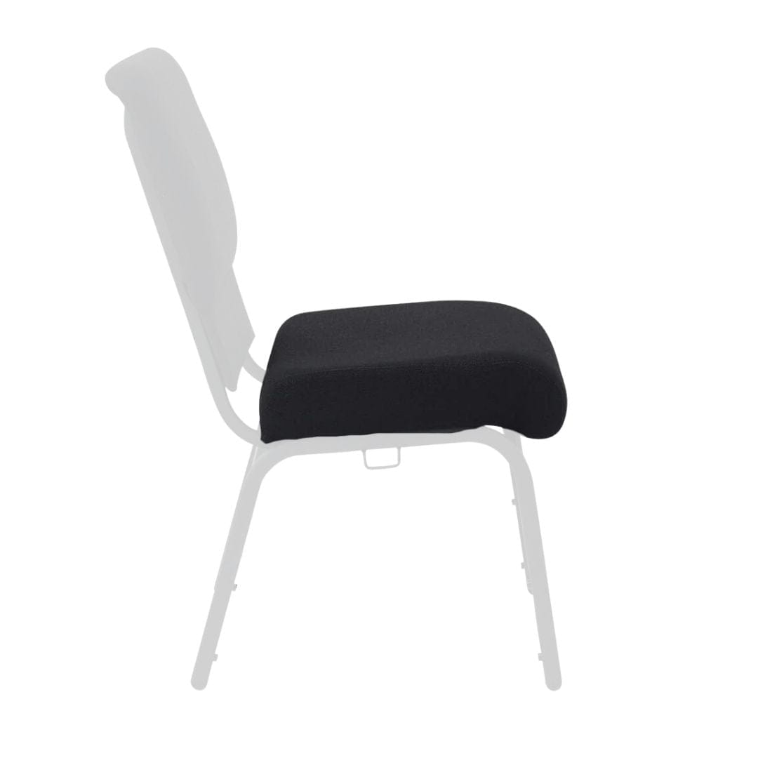 Chivari Black Fabric 20.5" Church Chair Replacement Seat Cushion CUSH-CH20STB-ZF