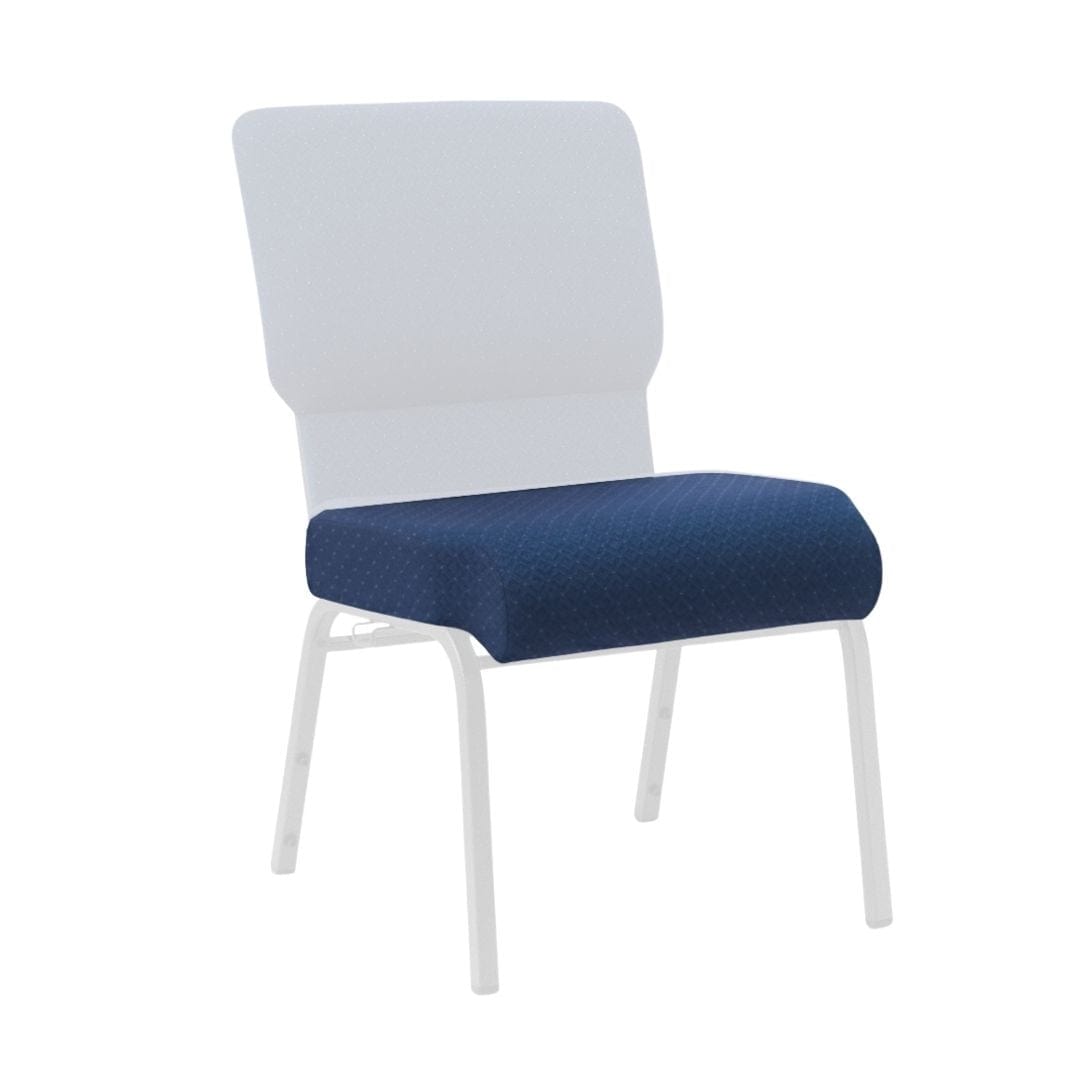 Chivari Cobalt Blue Fabric 20.5" Church Chair Replacement Seat Cushion CUSH-CH20STBL-ZF