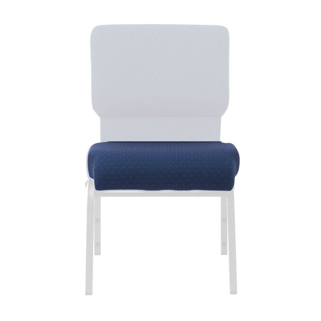 Chivari Cobalt Blue Fabric 20.5" Church Chair Replacement Seat Cushion CUSH-CH20STBL-ZF