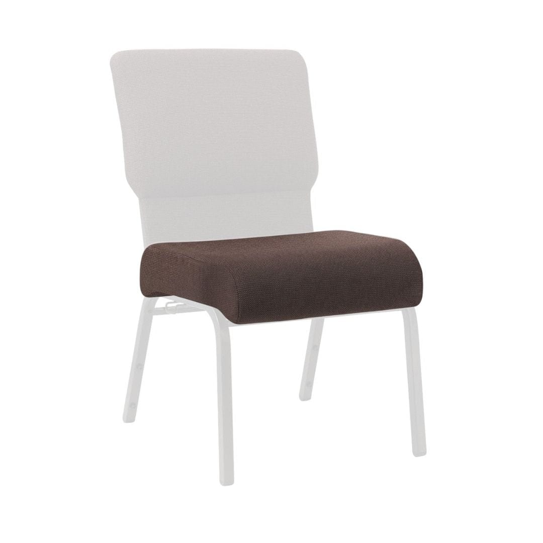 Chivari Espresso Fabric 20.5" Church Chair Replacement Seat Cushion CUSH-CH20STE-ZF