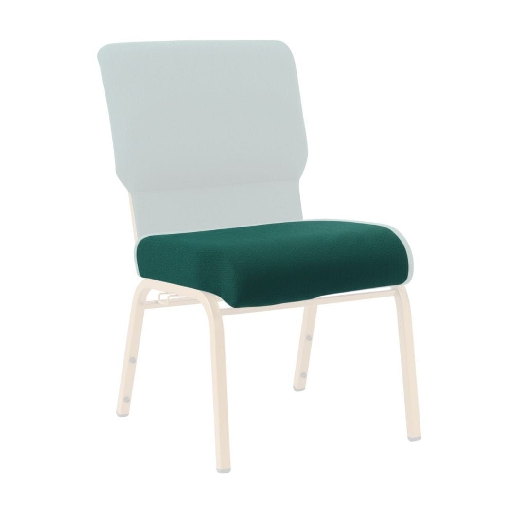 Chivari Green Fabric 20.5" Church Chair Replacement Seat Cushion CUSH-CH20STGN-ZF
