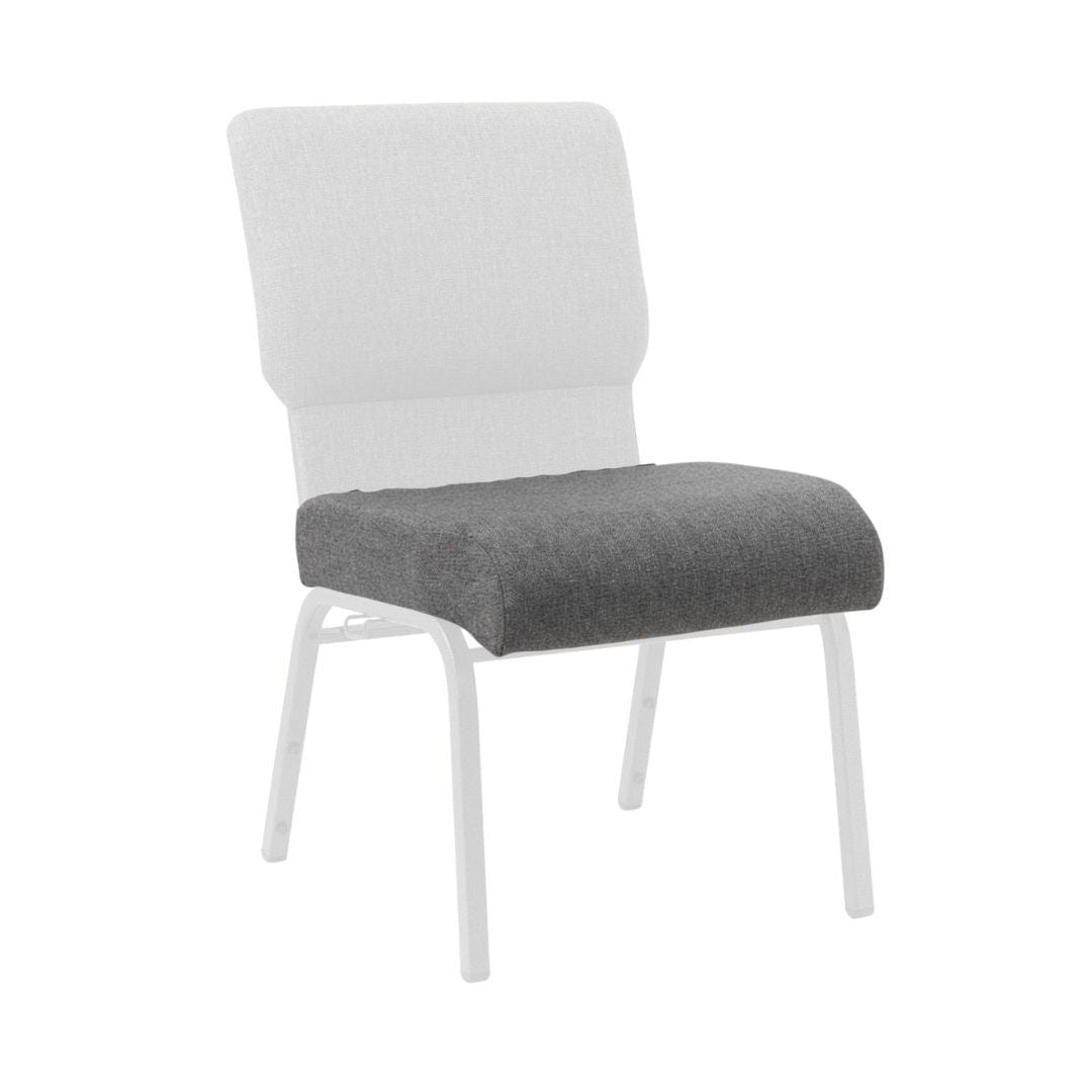 Chivari Gray Fabric 20.5" Church Chair Replacement Seat Cushion CUSH-CH20STGR-ZF
