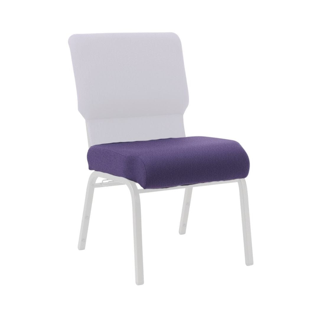 Chivari Purple Fabric 20.5" Church Chair Replacement Seat Cushion CUSH-CH20STPU-ZF