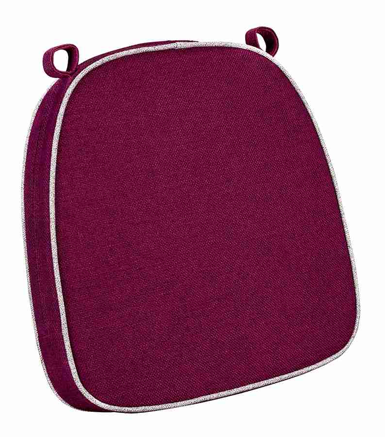 Chivari Burgundy with Gray Piping 2.5" Thick Chair Cushion - World's Best Cushions CUSHBST-BGGR-AX-T