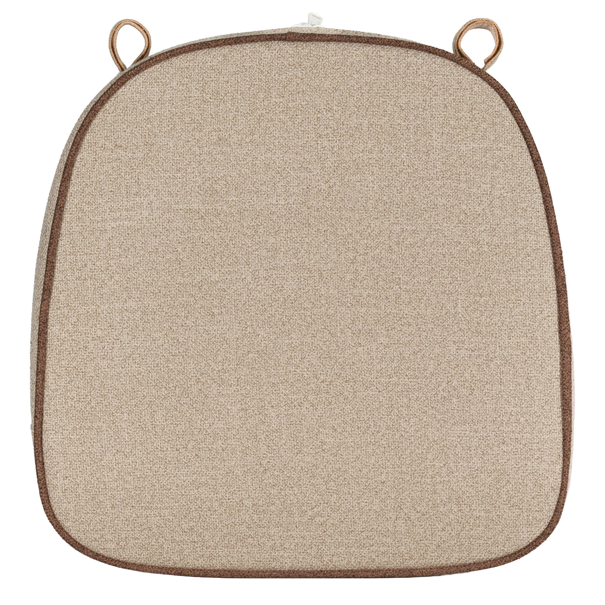 Chivari Beige with Light Brown Piping 2.5" Thick Chair Cushion - World's Best Cushions CUSHBST-BRTP-AX-T