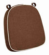 Chivari Dark Brown with Beige Piping 2.5" Thick Chair Cushion - World's Best Cushions CUSHBST-CBR-AX-T