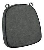 Dark Gray with Black Piping 2.5" Thick Chair Cushion - World's Best Cushions