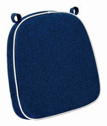 Navy Blue with White Piping 2.5" Thick Chair Cushion - World's Best Cushions