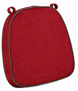 Red with Dark Gray Piping 2.5" Thick Chair Cushion - World's Best Cushions