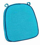 Teal with Navy Blue Piping 2.5" Thick Chair Cushion - World's Best Cushions