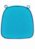 Chivari Teal with Navy Blue Piping 2.5" Thick Chair Cushion - World's Best Cushions CUSHBST-TLNB-AX-T