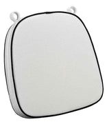 White with Black Piping 2.5" Thick Chair Cushion - World's Best Cushions