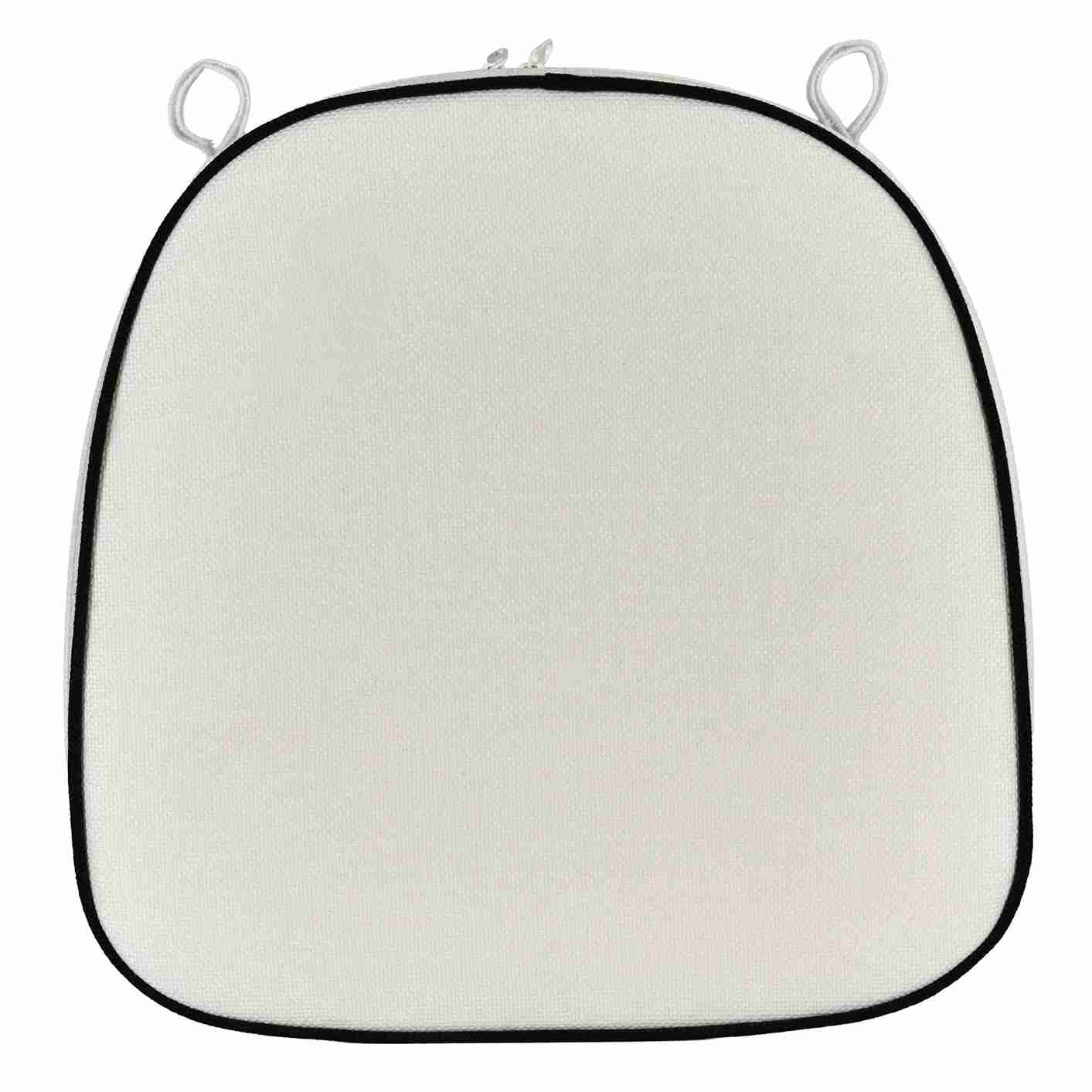 Chivari White with Black Piping 2.5" Thick Chair Cushion - World's Best Cushions CUSHBST-WB-AX-T