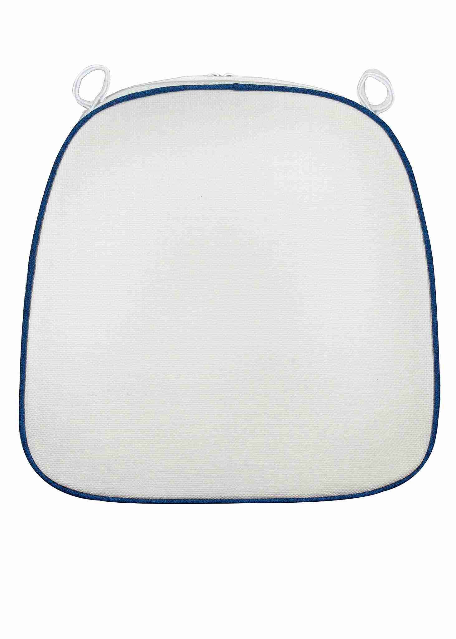 Chivari White with Royal BluePiping, 2.5" Thick Chair Cushion - World's Best Cushions CUSHBST-WBL-AX-T
