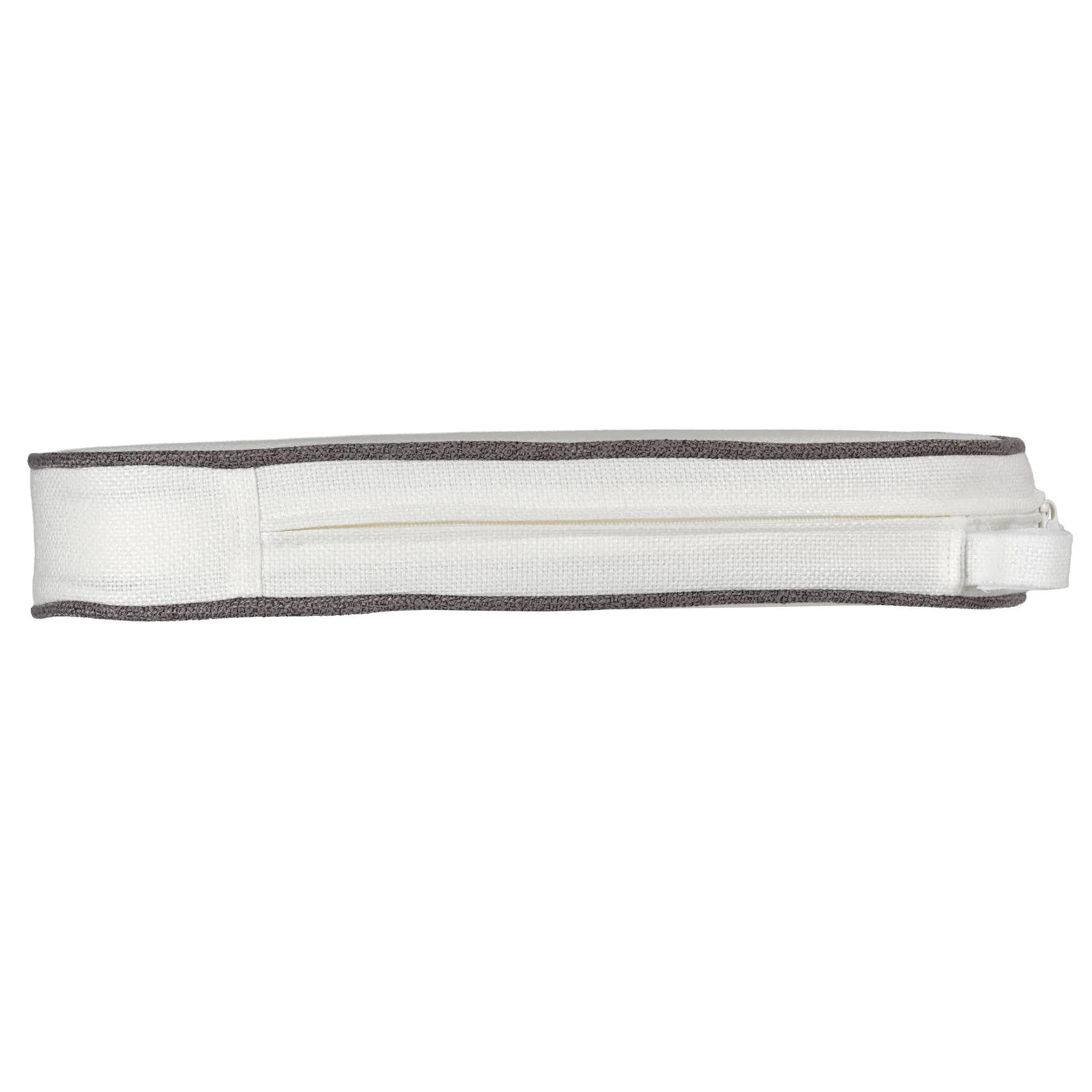 Chivari White with Gray Piping 2.5" Thick Chair Cushion - World's Best Cushions CUSHBST-WGR-AX-T