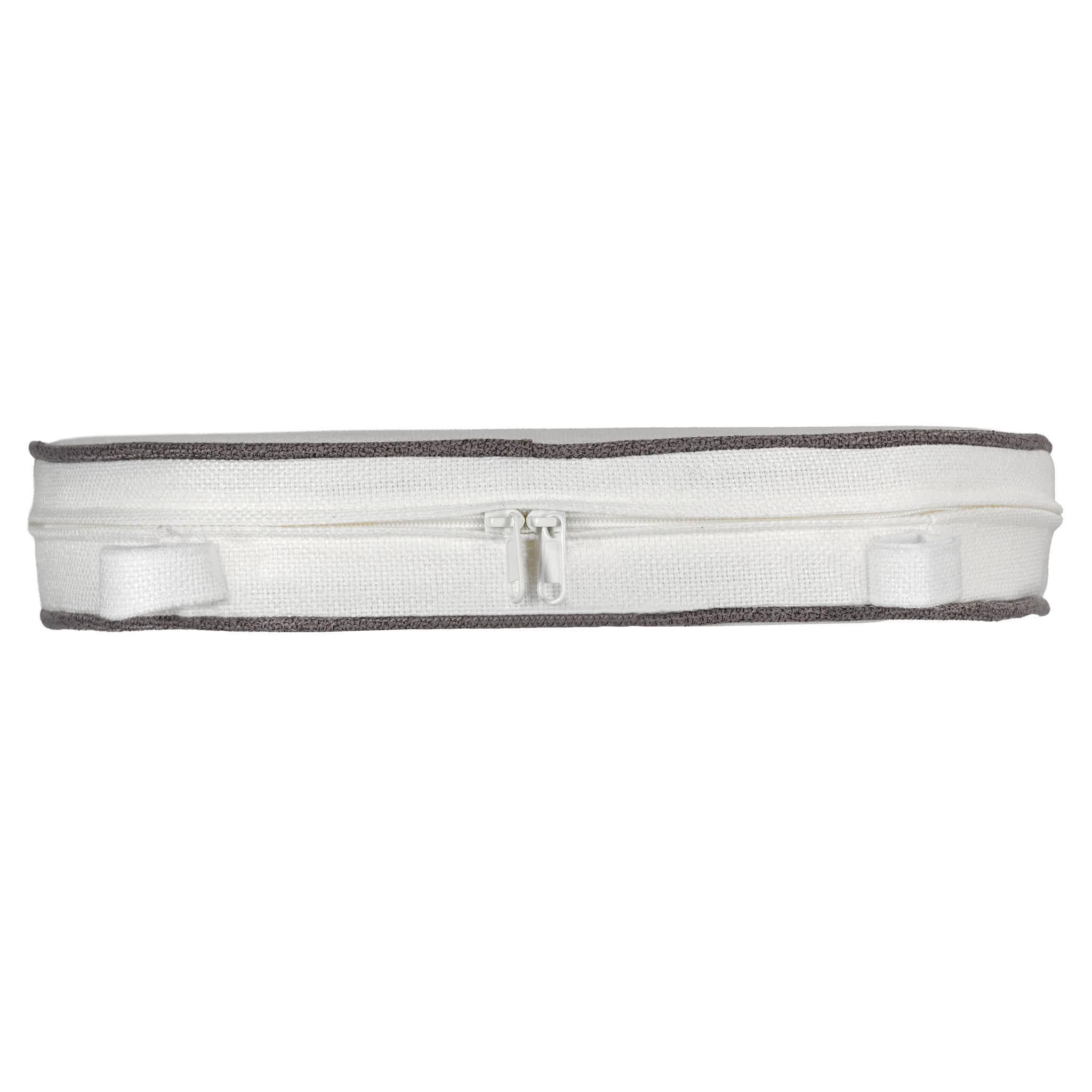 Chivari White with Gray Piping 2.5" Thick Chair Cushion - World's Best Cushions CUSHBST-WGR-AX-T