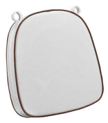 White with Light Brown Piping 2.5" Thick Chair Cushion - World's Best Cushions