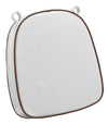 Chivari White with Light Brown Piping 2.5" Thick Chair Cushion - World's Best Cushions CUSHBST-WTP-AX-T