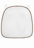 Chivari White with Light Brown Piping 2.5" Thick Chair Cushion - World's Best Cushions CUSHBST-WTP-AX-T