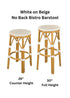 Toulouse White on Beige Medium Frame 26" Counter Height No Back Bistro Barstool BCNBPWB-AX-T