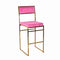 Chivari Melissa Barstool in Gold Stainless Steel Frame with Fuchsia Cushion Seat and Back BMMG-FU-KIT-AX