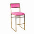 Chivari Melissa Barstool in Gold Stainless Steel Frame with Fuchsia Cushion Seat and Back BMMG-FU-KIT-AX