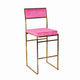 Chivari Melissa Barstool in Gold Stainless Steel Frame with Fuchsia Cushion Seat and Back BMMG-FU-KIT-AX