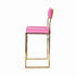 Chivari Melissa Barstool in Gold Stainless Steel Frame with Fuchsia Cushion Seat and Back BMMG-FU-KIT-AX
