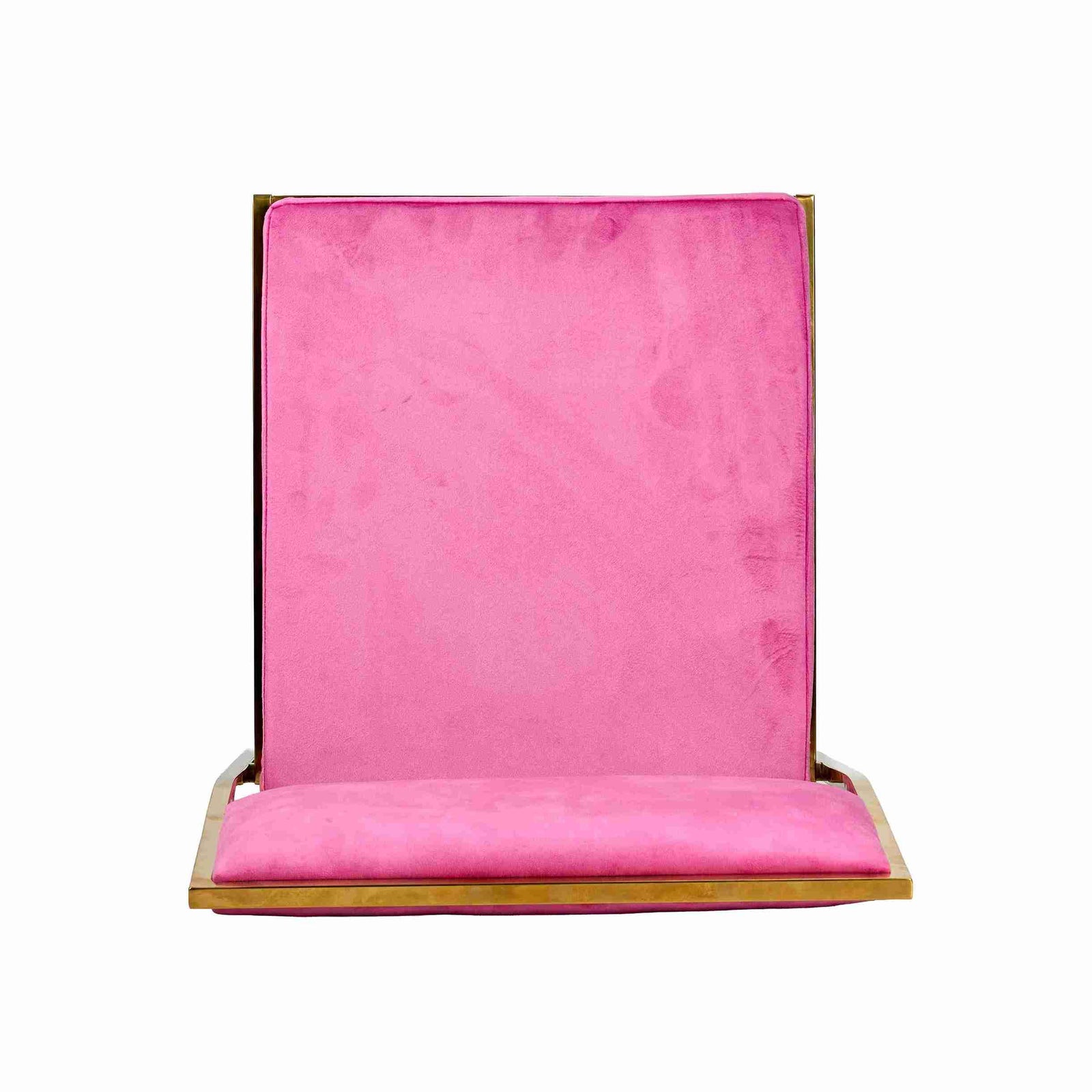 Chivari Melissa Barstool in Gold Stainless Steel Frame with Fuchsia Cushion Seat and Back BMMG-FU-KIT-AX